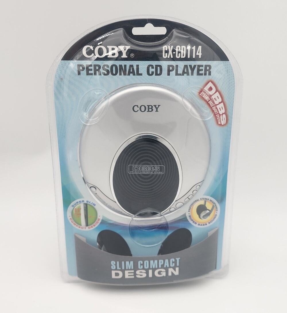COBY CX-CD114 Personal CD Player Slim Compact Design w/ Headphones NEW SEALED